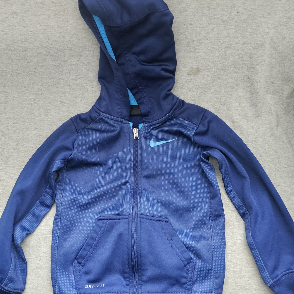 Nike Youth Navy Blue Full-Zip Hooded Athletic Jacket